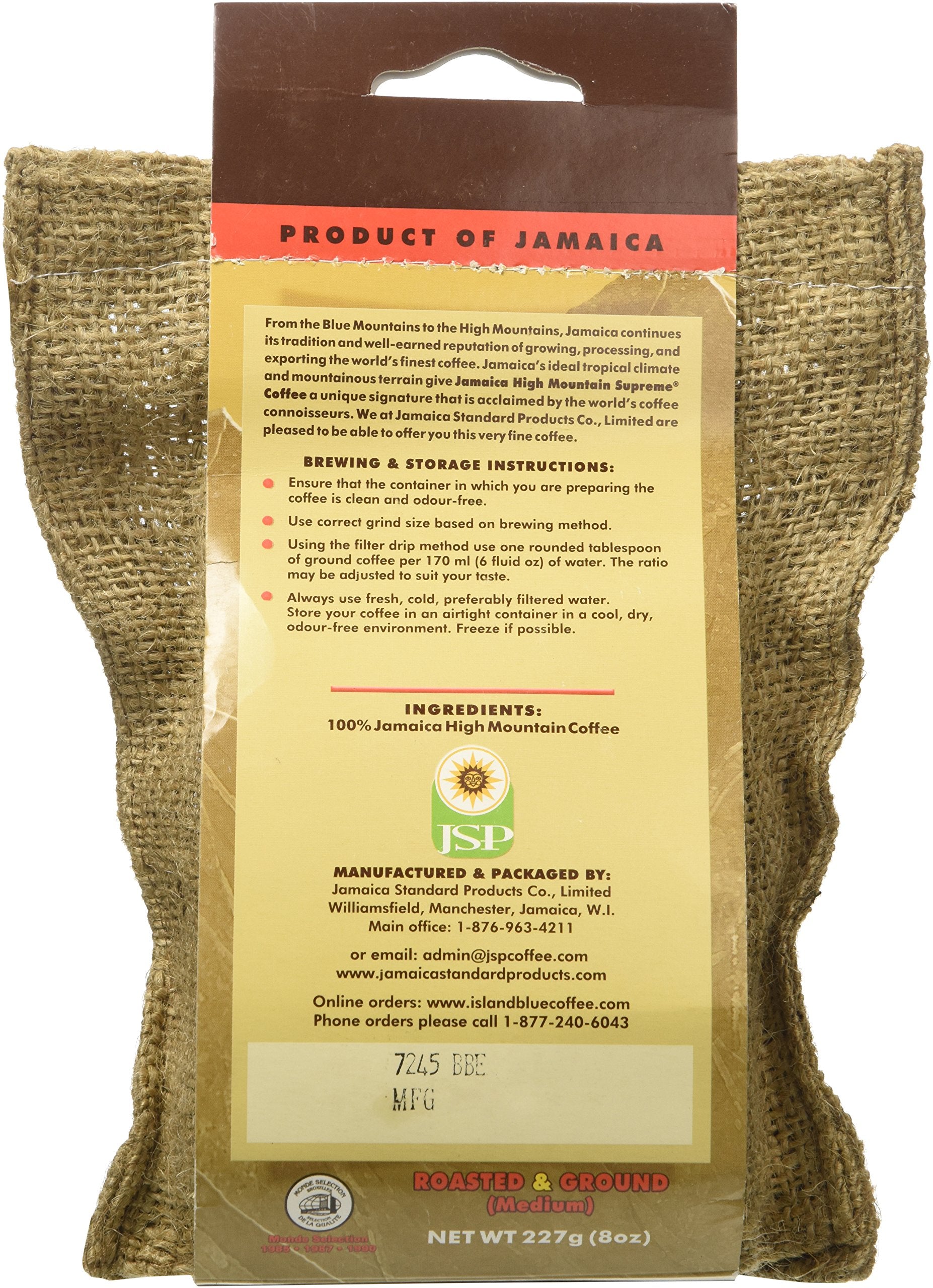 Island Blue 100% Jamaica High Mountain Ground Coffee (8oz)
