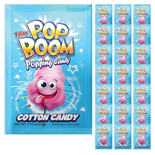 Pop Boom - Cotton Candy Flavor Popping Candy 24 Packs with display box
