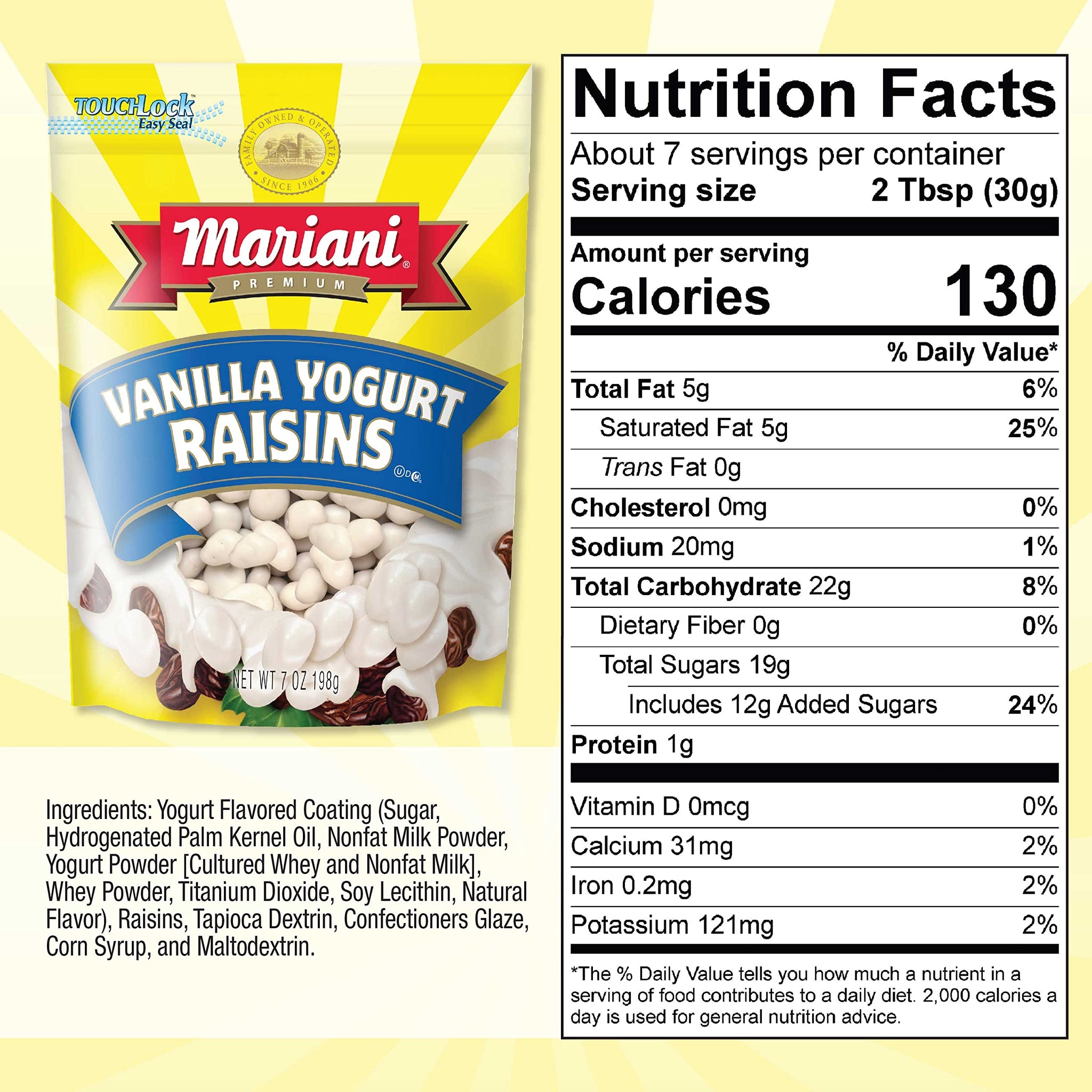 Mariani | Vanilla Yogurt Raisins | Healthy Snacks for Kids & Adults | Gluten Free Snacks | 4 Ounces (Pack of 3)