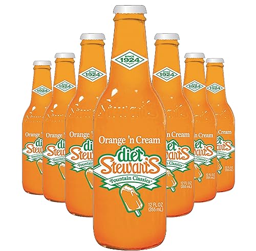 Diet Stewart's Orange 'n Cream Soda, 12 fl oz (24 Glass Bottles)