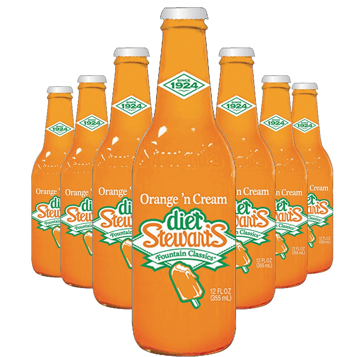 Diet Stewart's Orange 'n Cream Soda, 12 fl oz (24 Glass Bottles)