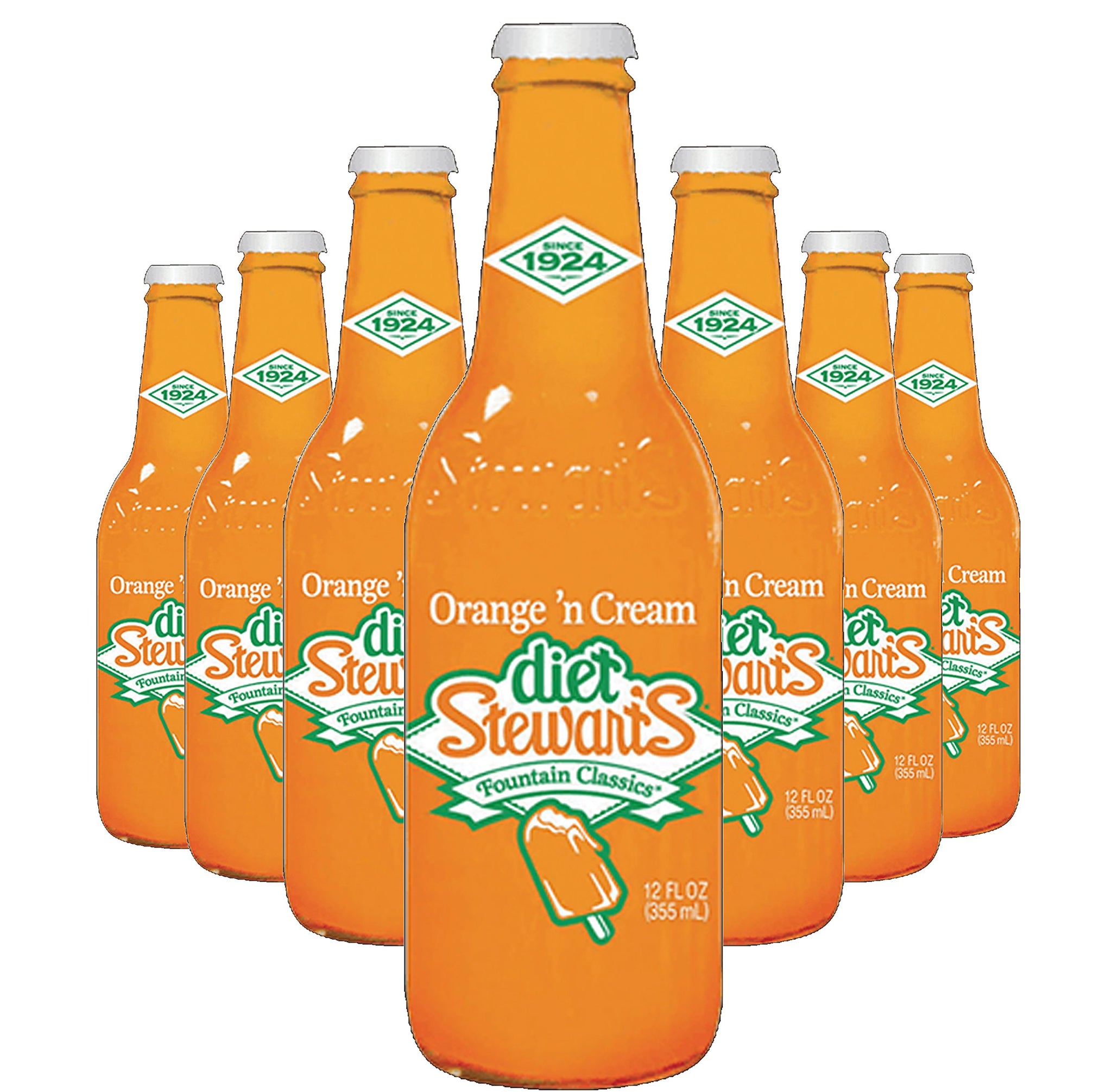 Diet Stewart's Orange 'n Cream Soda, 12 fl oz (24 Glass Bottles)