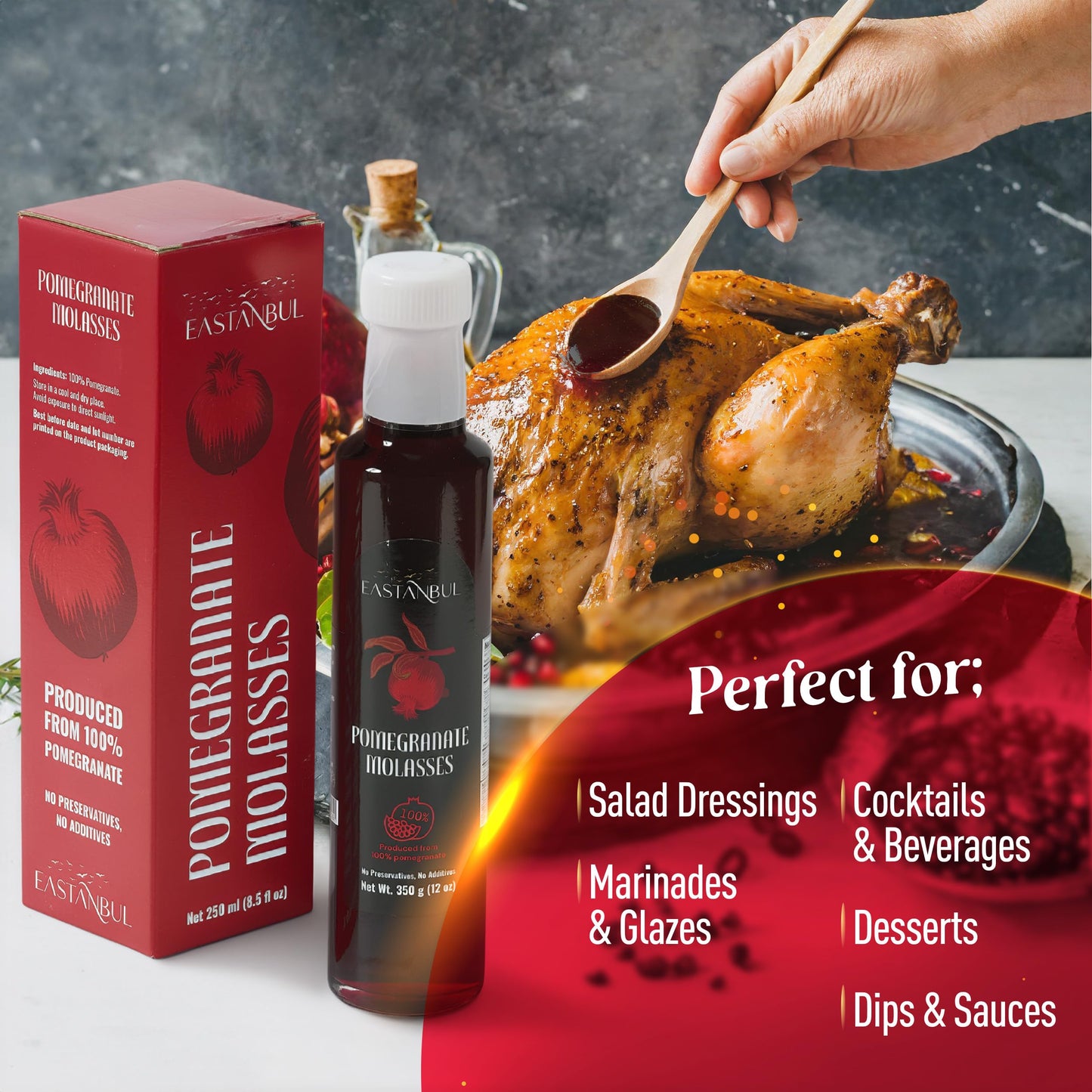 Eastanbul Pomegranate Molasses, No Added Sugar, Natural, 12.35oz