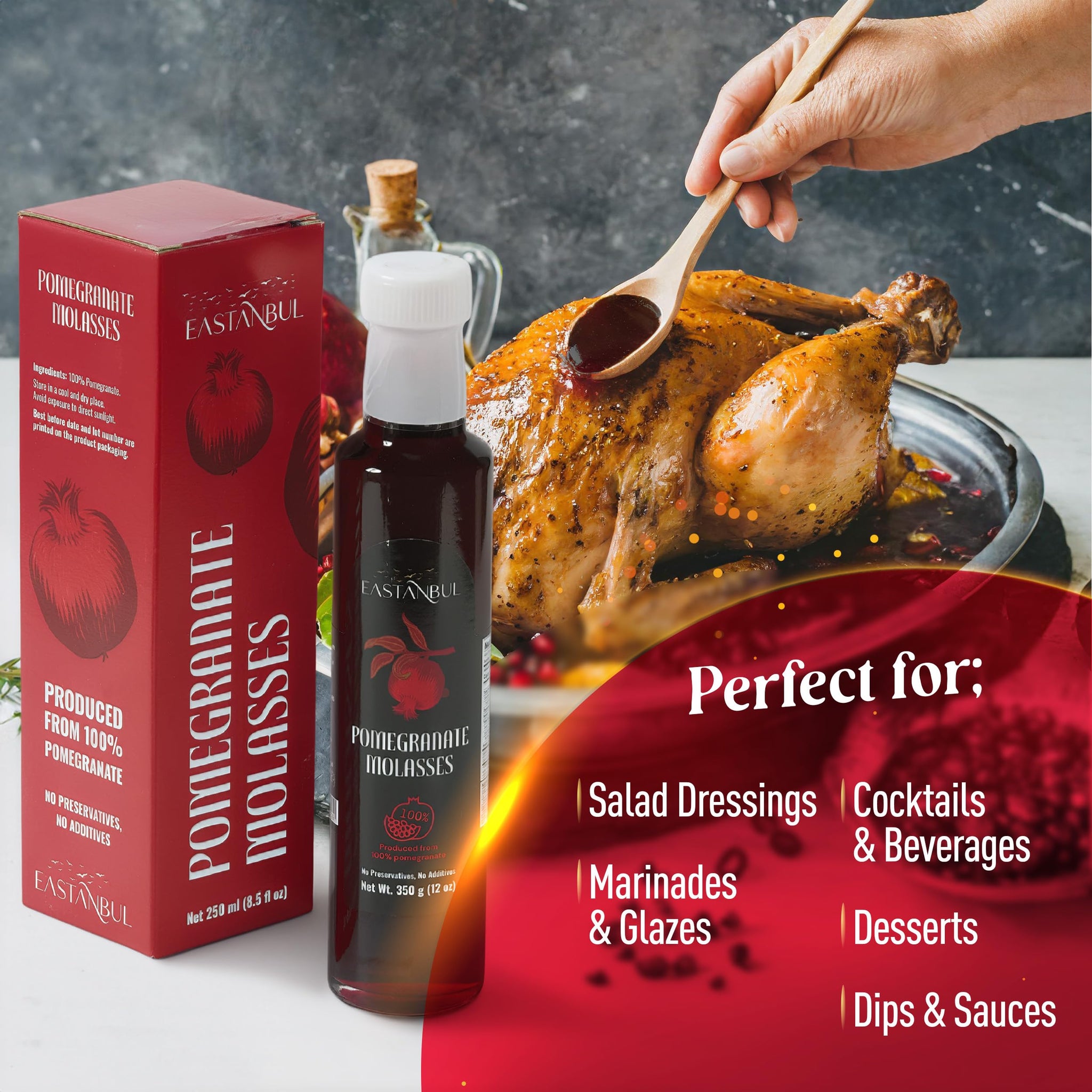 Eastanbul Pomegranate Molasses, No Added Sugar, Natural, 12.35oz