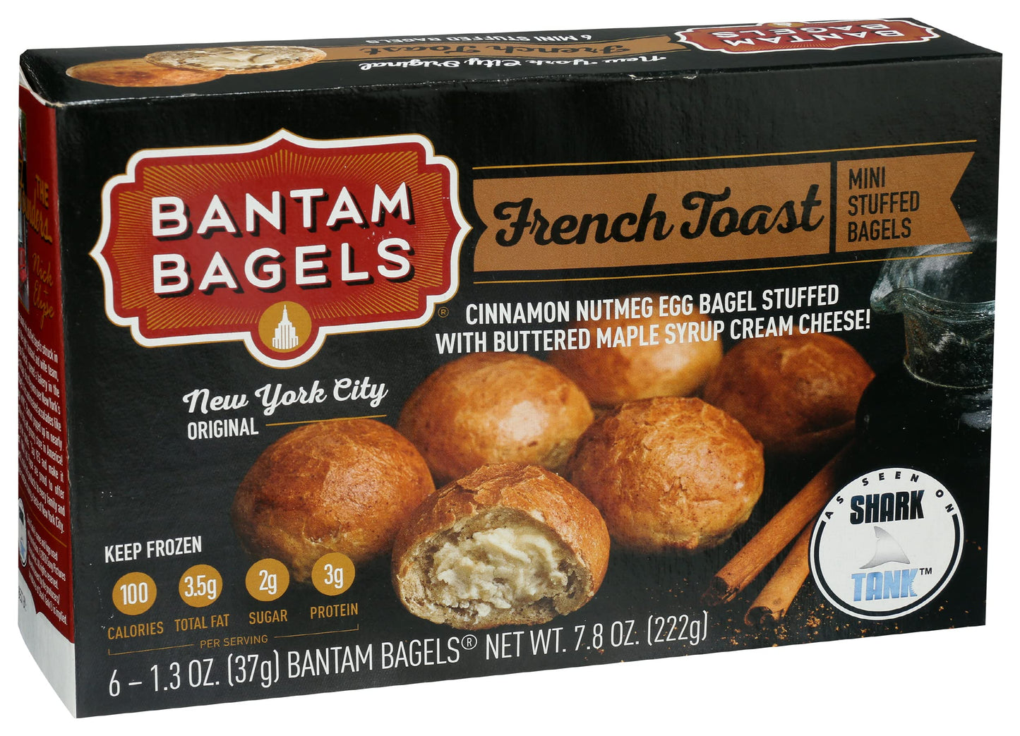 Bantam Bagels French Toast Mini Stuffed Bagels, 6 ct (frozen)