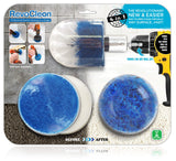RevoClean 4 Piece Scrub Brush Power Drill Attachments-All Purpose Time Saving Kit-Perfect for Cleaning Grout, Tile, Counter, Shower, Grill, Floor
