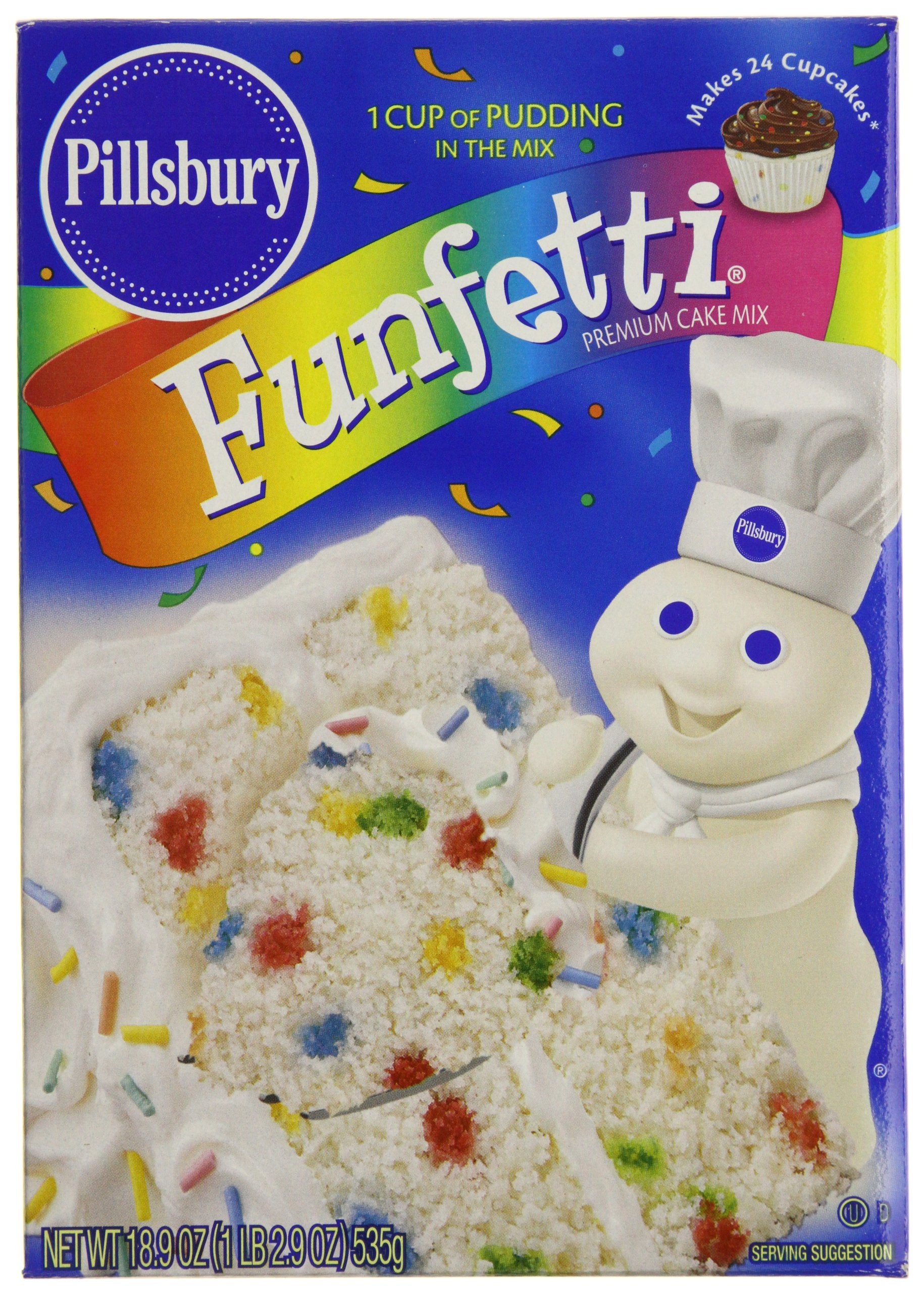 Pillsbury Cake Mix Funfetti, 18.9-Ounce Boxes (Pack of 12)