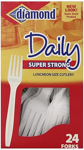 Diamond heavy Duty Plastic Forks, 24 Count