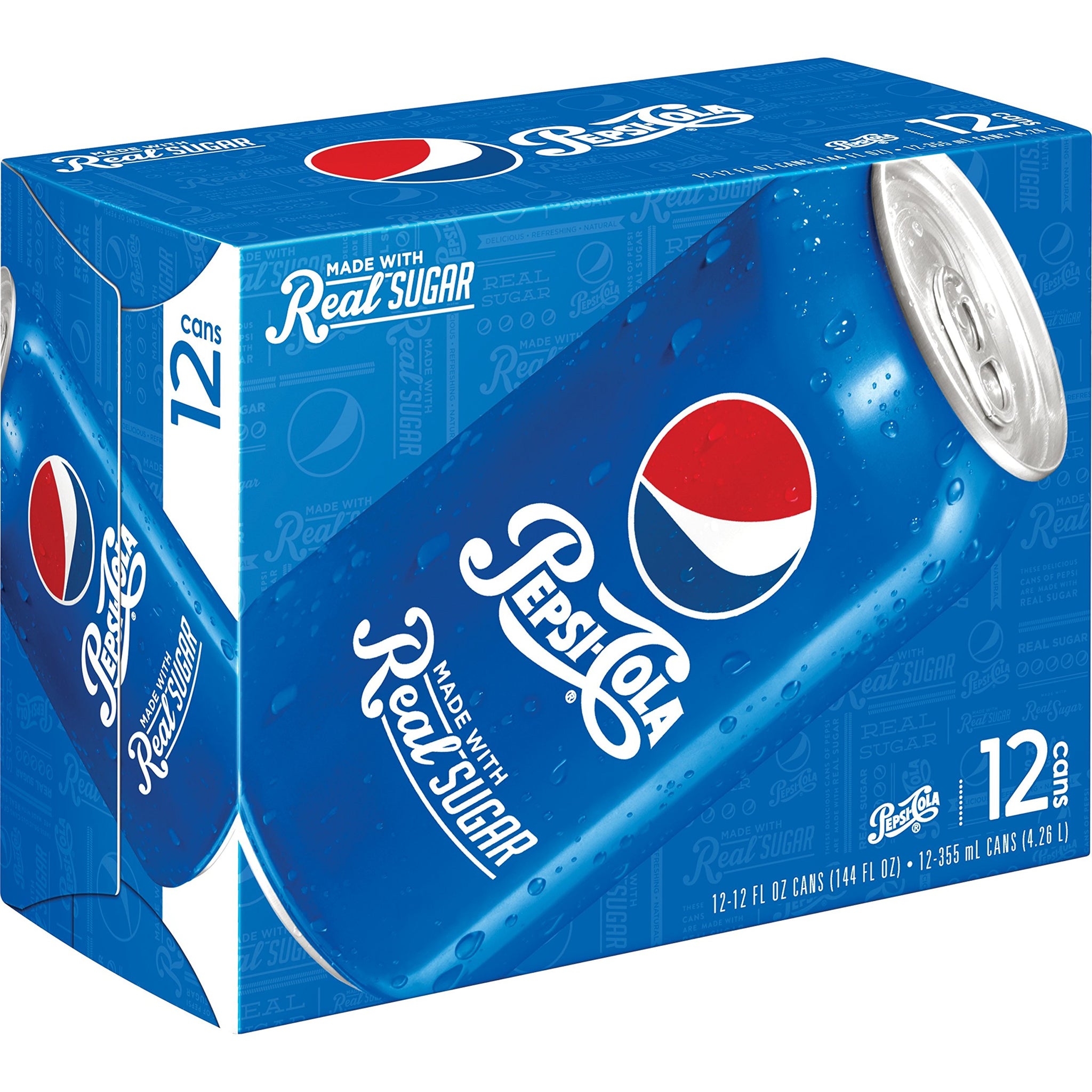 Pepsi Made with Real Sugar, 12 ct