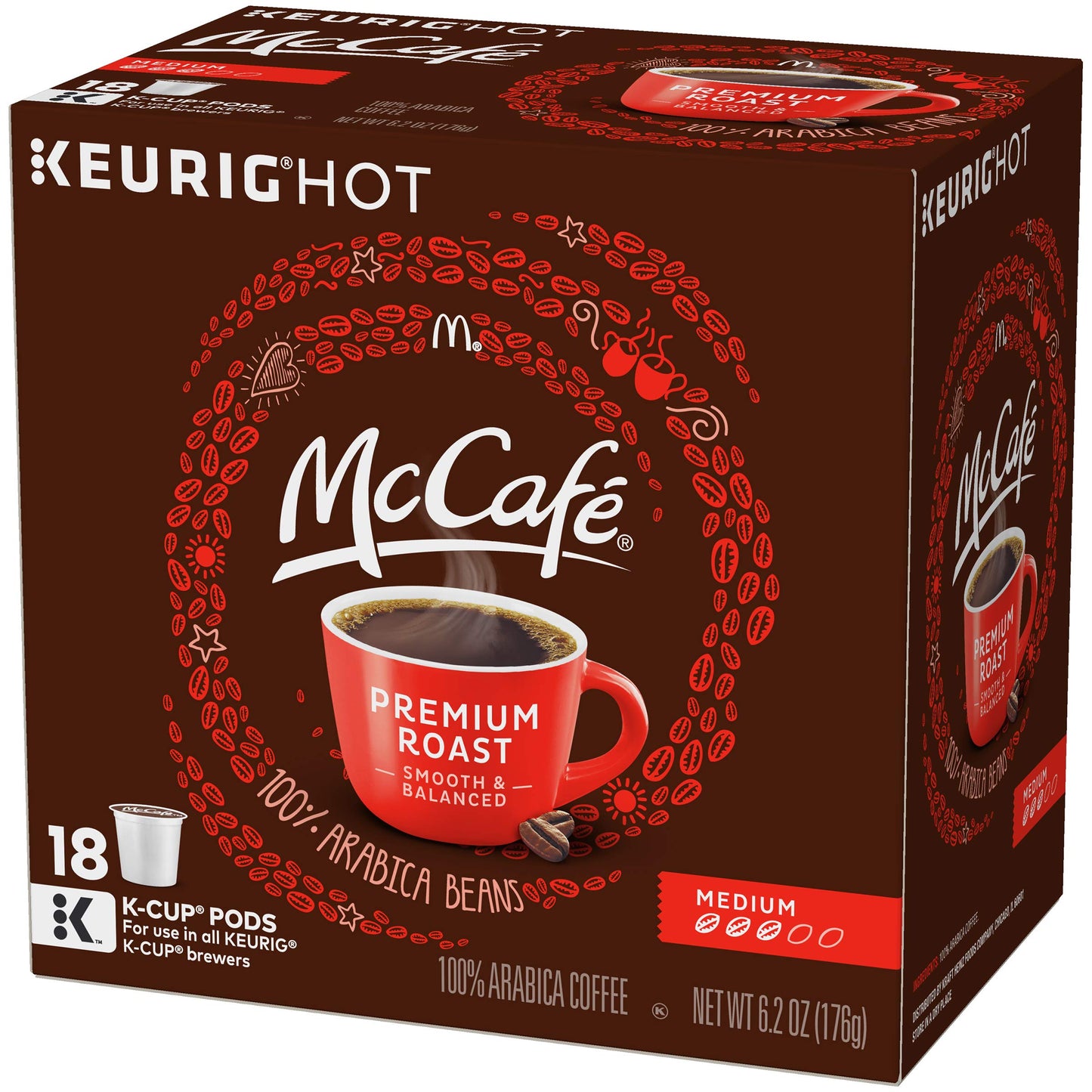McCafe Premium Roast Keurig K Cup Coffee Pods (18 Count)