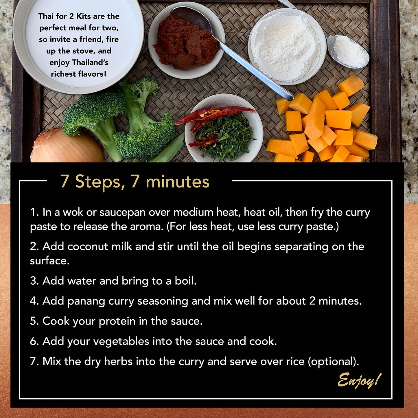 Thai for Two Cooking Kit by Verve CULTURE | USDA-Organic Panang Curry Cooking Kit | Authentic Thai Cuisine | Unique Cooking Gift Set | Vegan
