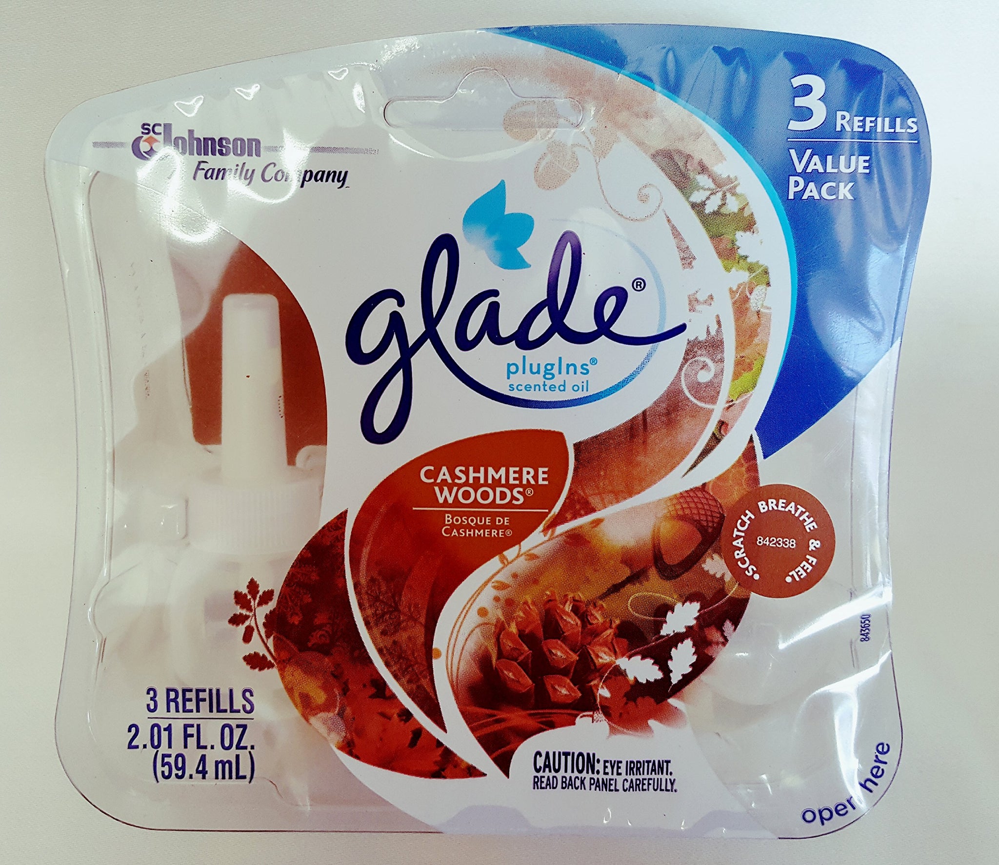 9 Refills Glade PlugIns Scented Oil CASHMERE WOODS 3 X 3 packs