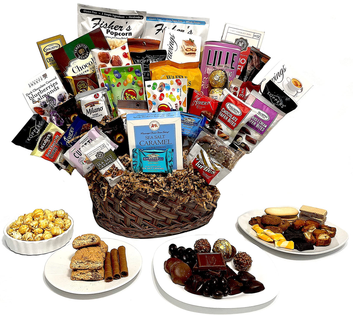 Mother's Day Premium Gourmet Gift Basket with Chocolate, candy, cookies, and snacks Hand-Crafted and customizable for Mom. (38 Piece)