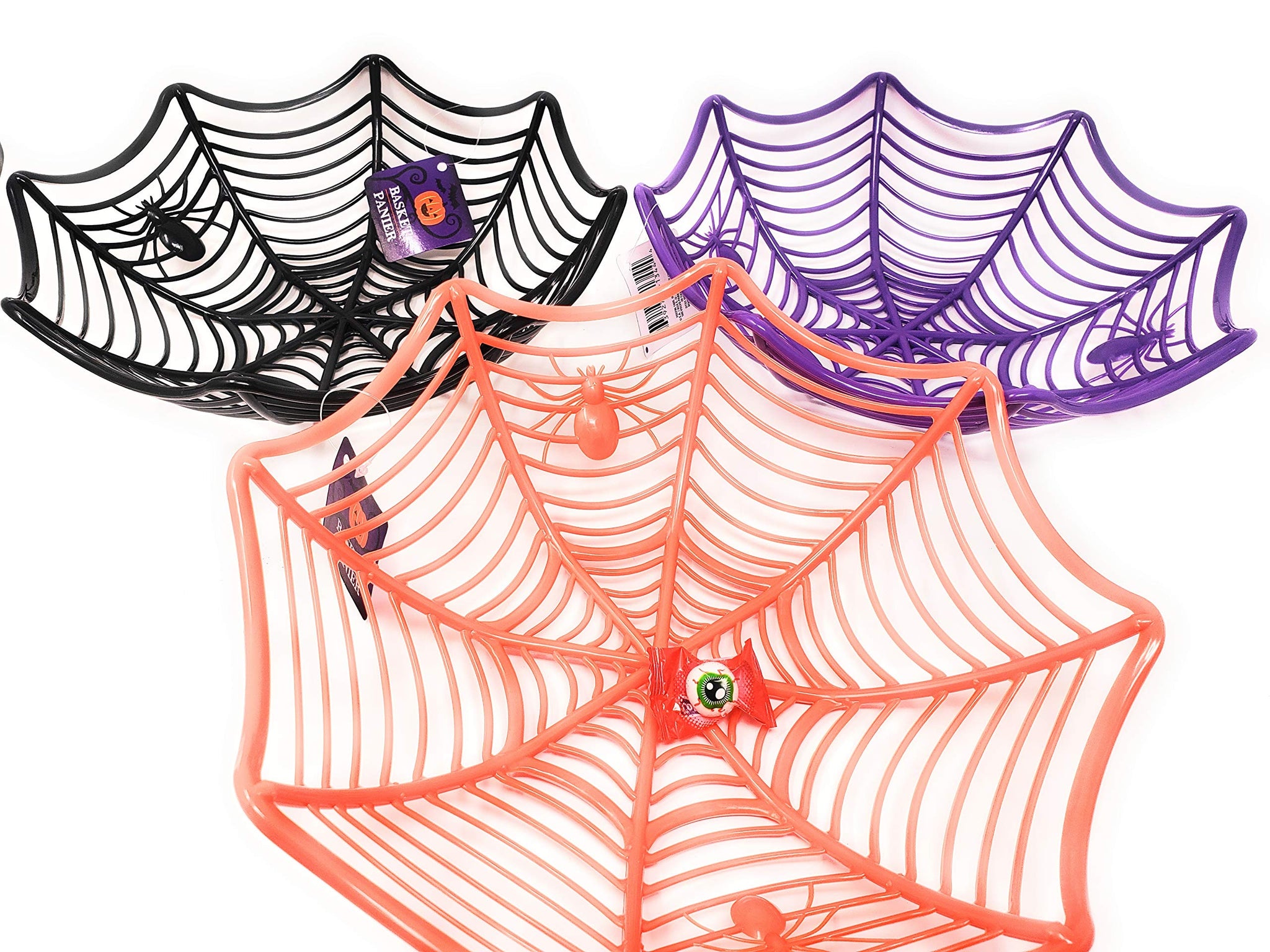 Halloween Spider Basket Bundle with BubbleGum Eyeball Candy and Bloody Bites