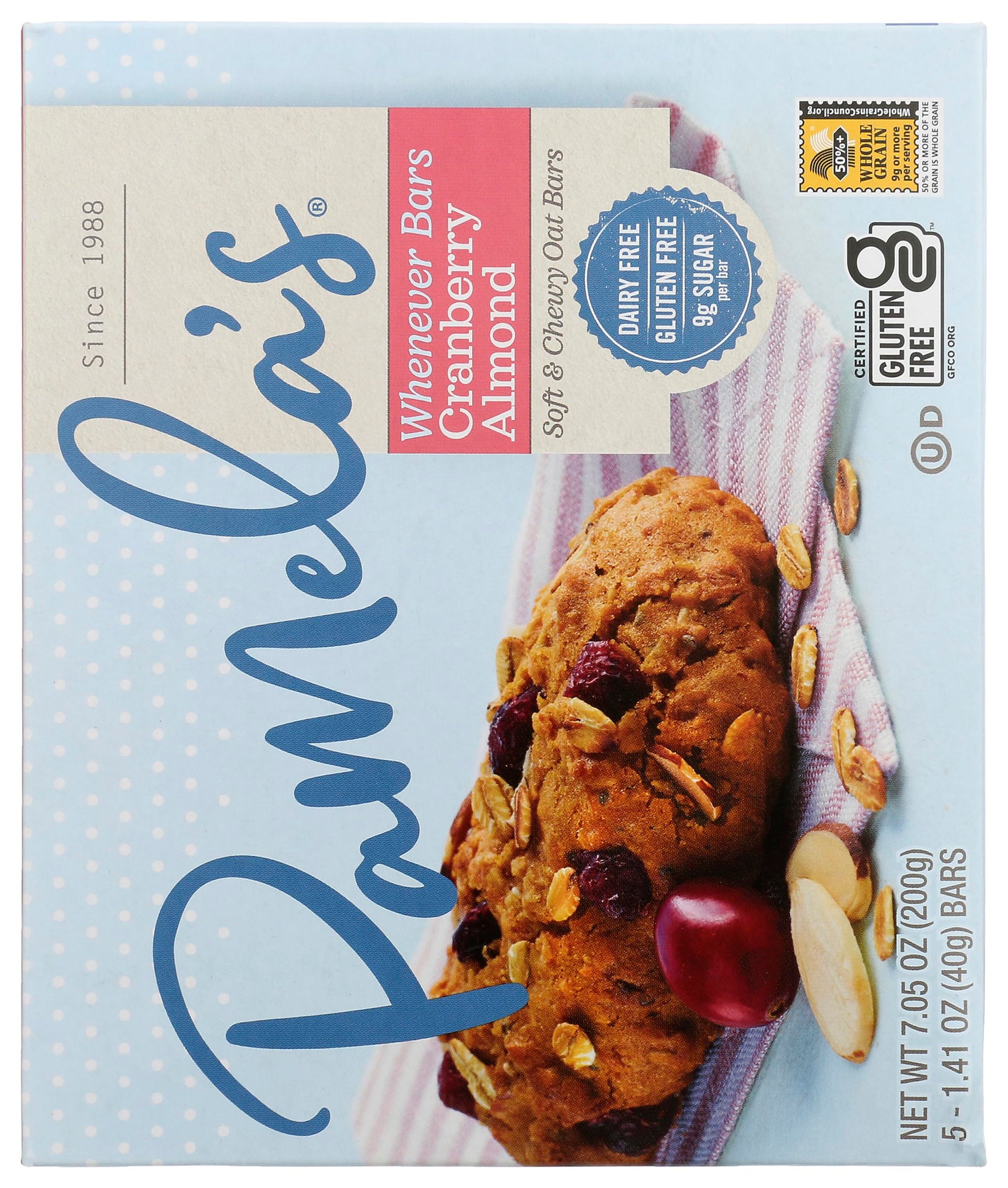 Pamela's Products Gluten Free Whenever Bars, Raisin Walnut Spice, 7.05 Ounce