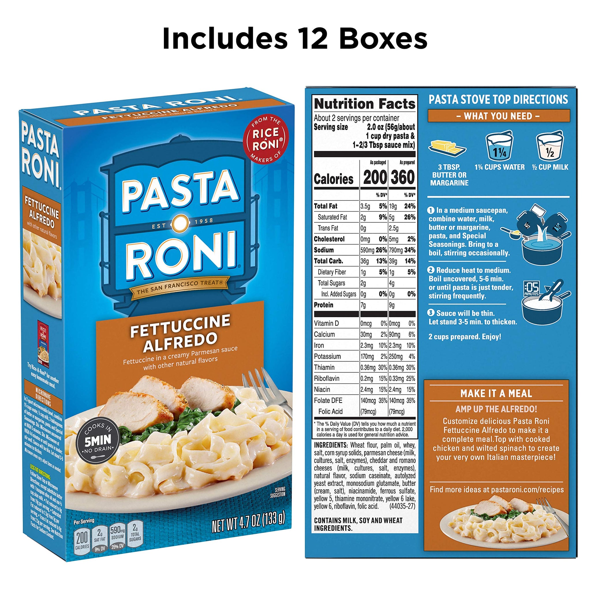 Pasta Roni Garlic Alfredo Fettuccine, 4.7 Ounce (Pack of 12)