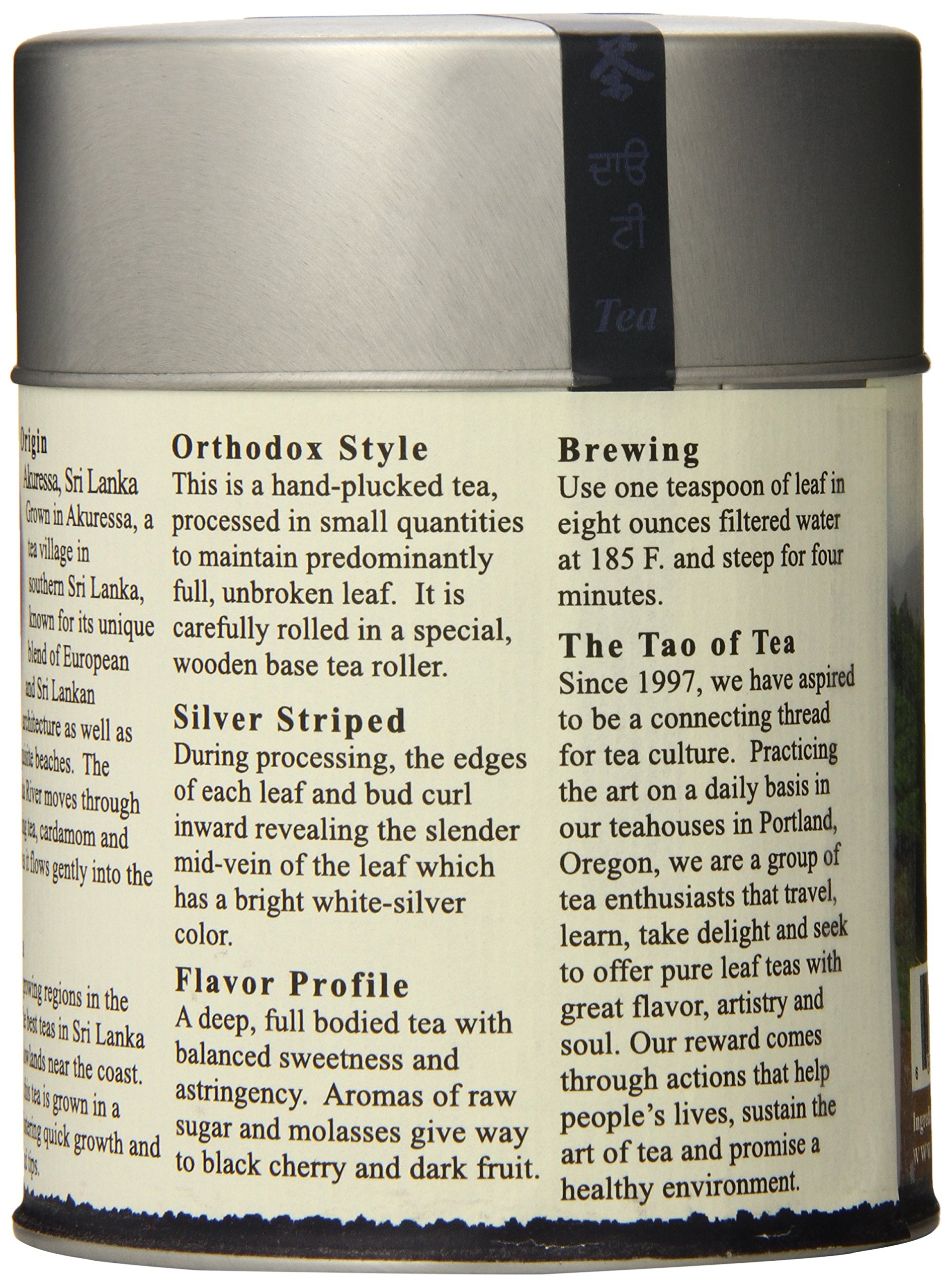The Tao of Tea, Ceylon Silver Striped Sri Lankan Black Tea, Loose Leaf, 4 Ounce