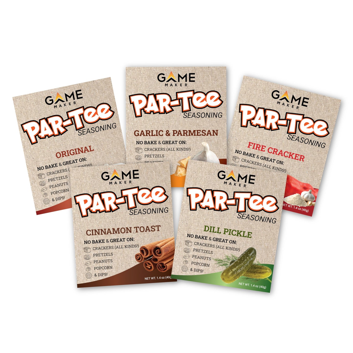 Par-Tee Cracker Seasonings - 5 Pack Variety.
