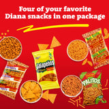 Diana Mild Spicy Snack Variety Pack, Hot Curls, Jalapeños, Spicy Cornbits and Chili Limon Palitos, 18 Bags, 18 Oz