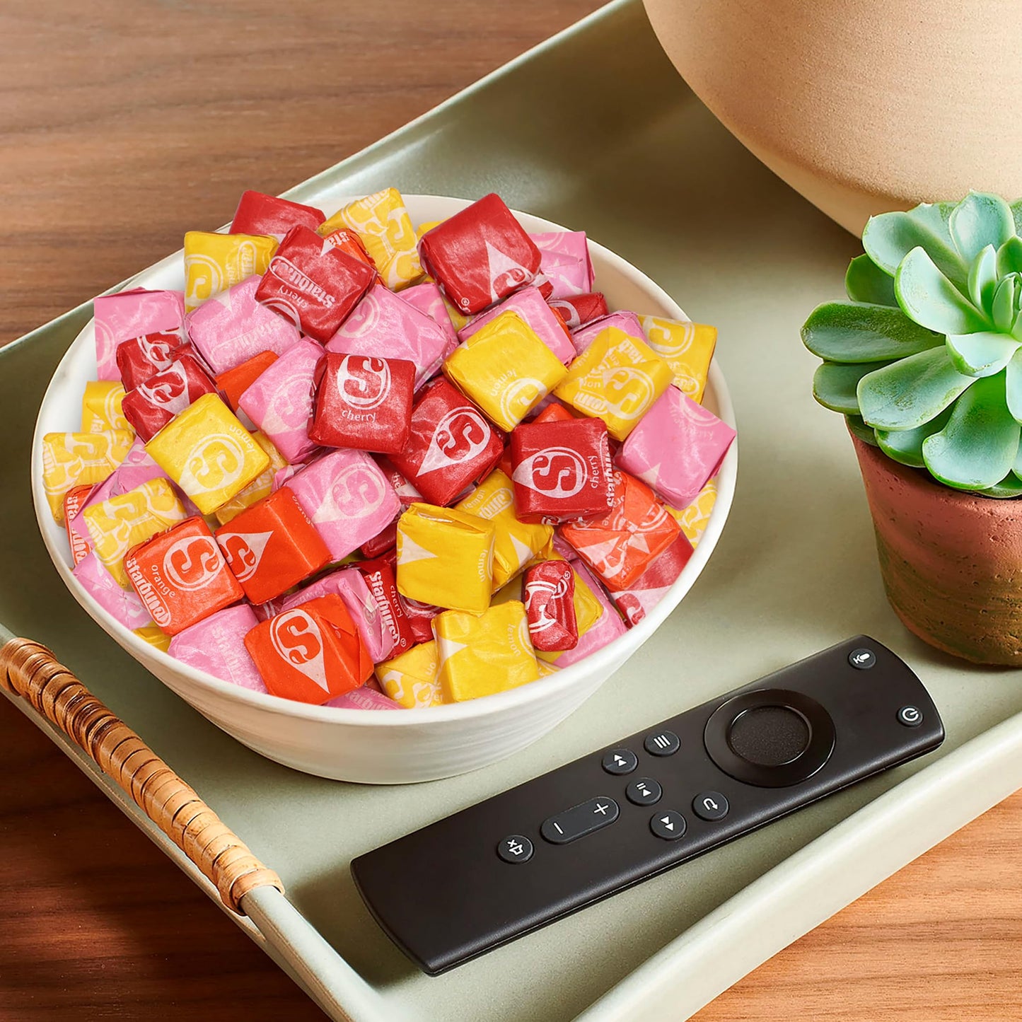 Bulk Fruit Chews Starbrst Candy 2 Pound - Individually Wrapped Assorted Soft & Chewy Taffy Fruity Candy For Party Favors & Pinatas & Treats - Approx