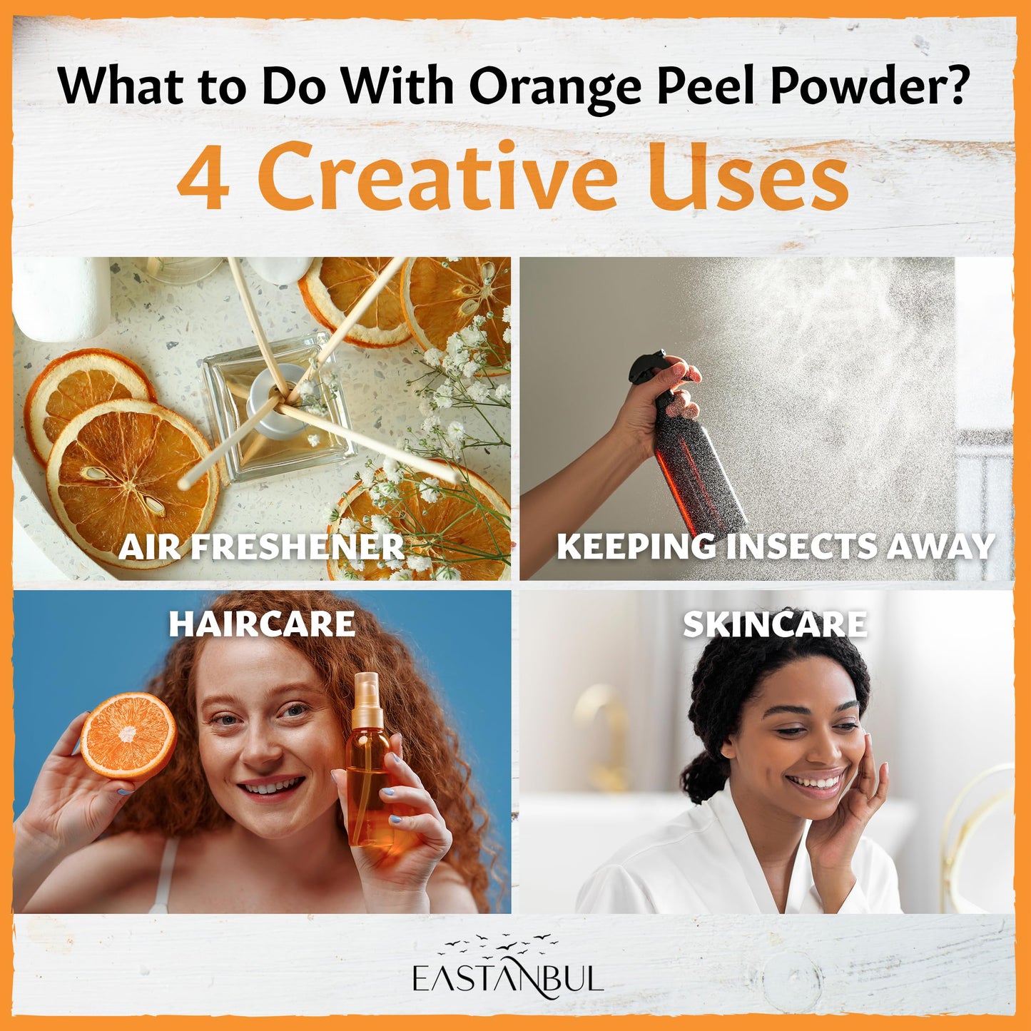 Eastanbul Orange Peel Powder, 5.29oz Dried Orange Peel Powder for Cooking, Baking, and Tea, Mediterranean Harvest, Natural Flavoring, No Additives