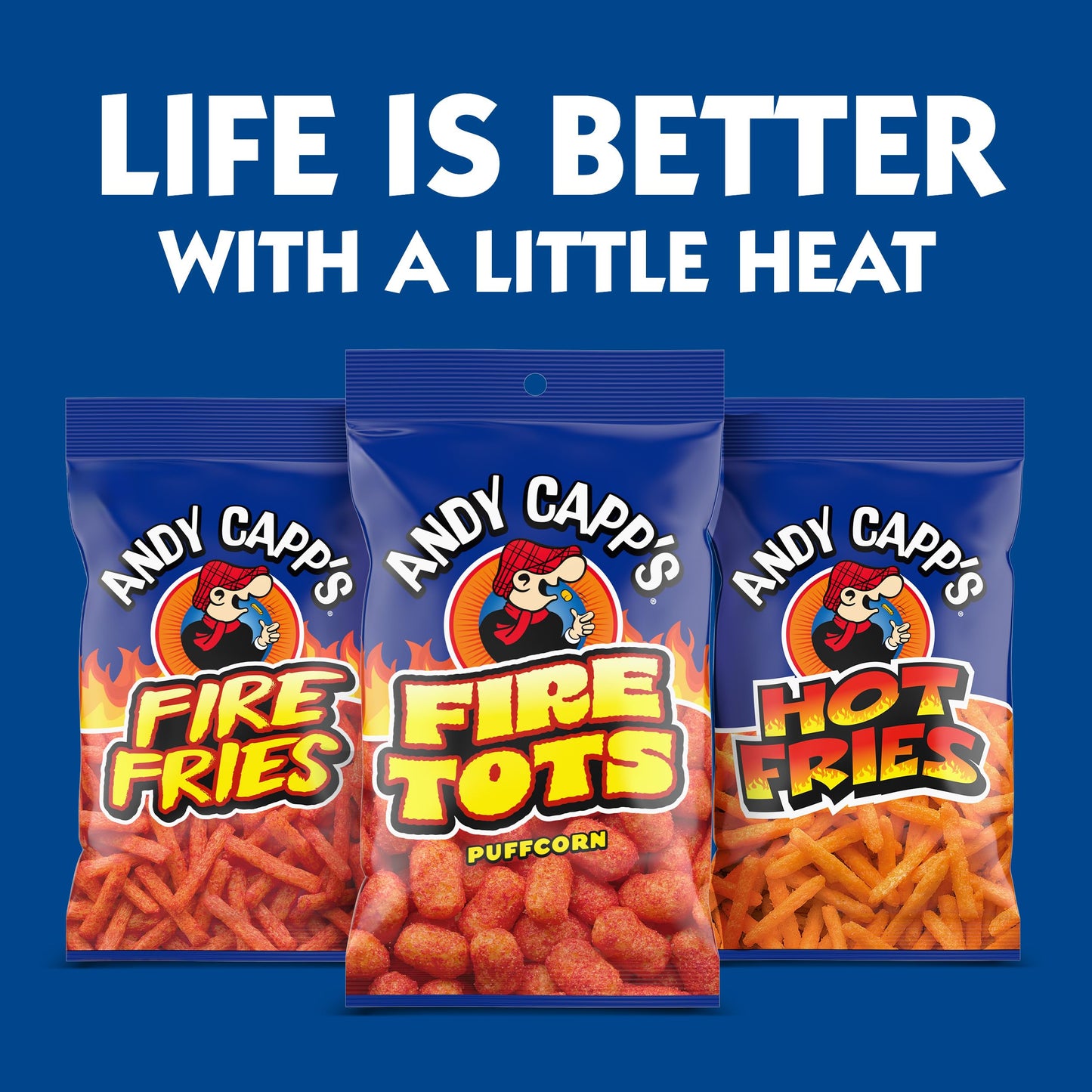 Andy Capp's Fire Tots, Puffcorn Snack, 1.5 oz.