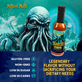 Mythical Meats Kraken's Kurse Hot Sauce - Carolina Reaper & Plum, Gluten Free, Non GMO, 8/10 Heat