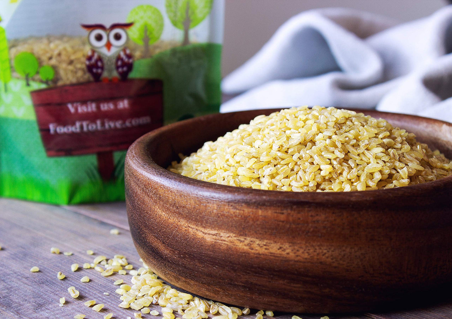 Organic Bulgur Wheat, 8 Ounces - Non-GMO Whole Grain, Parboiled Groats, Kosher Borghul Berries, Bulk Seeds, Coarse, High in Dietary Fiber, Manganese, Magnesium, and Copper.
