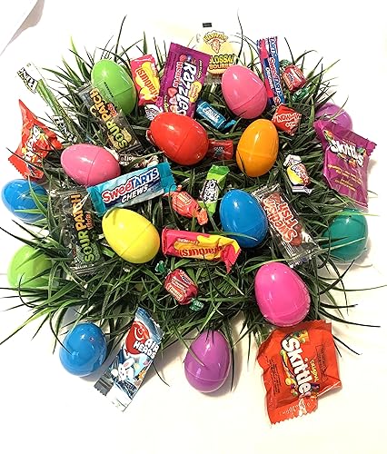 Plastic CANDY filled Easter EGGS Easter Basket Stuffer 48ct