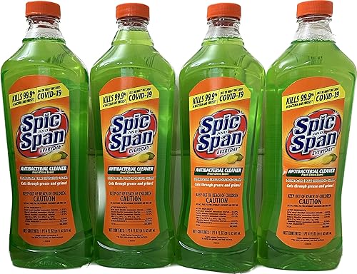 Spic And Span Everyday Antibacterial Multi-Surface Cleaner, Fresh Citrus Scent | Disinfectant | Kills Household Germs | Cuts Through Grease and Grime