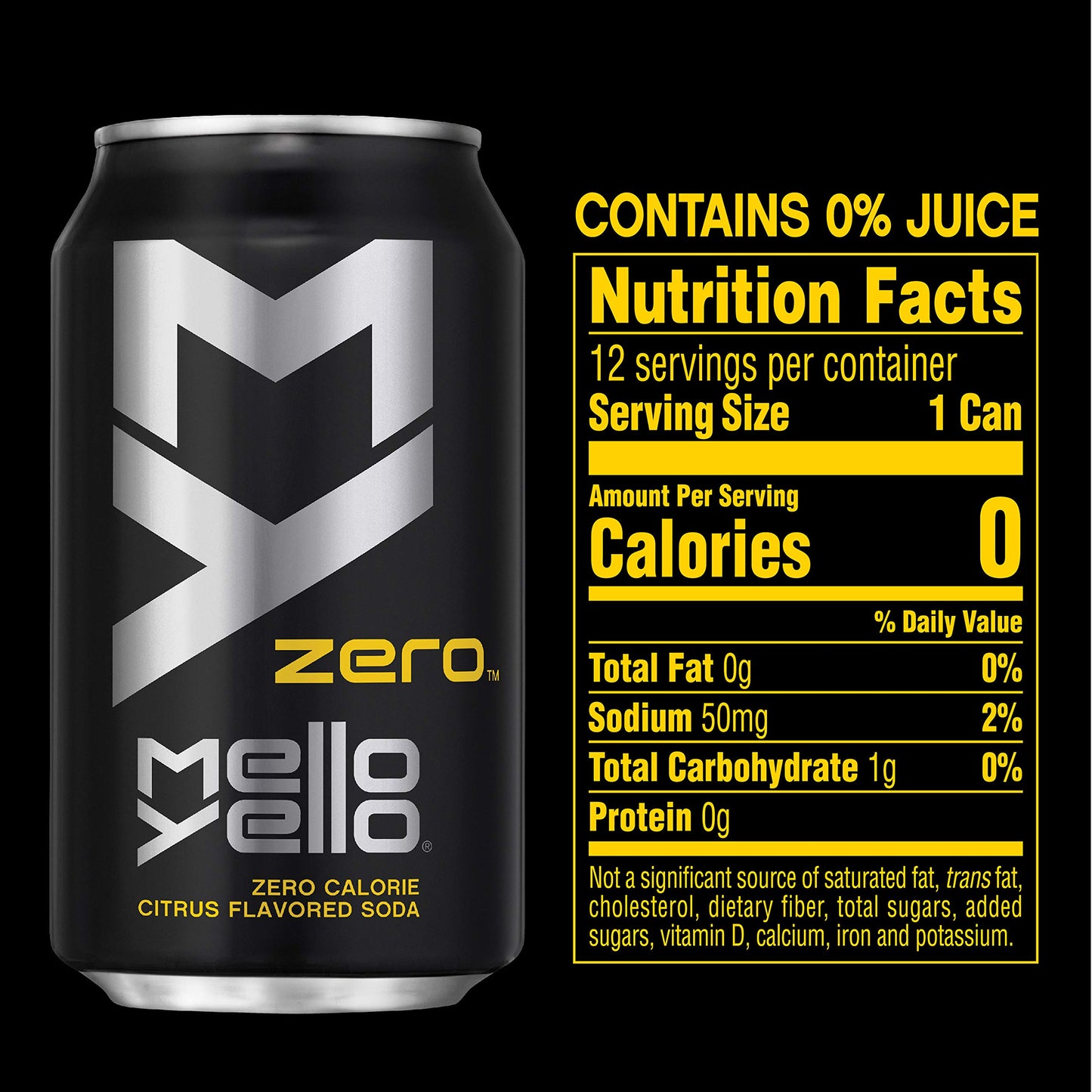 Mello Yello Fridge Pack Bundle, Zero Calorie Citrus Falvoured, 12 Fl Oz (Pack of 36)