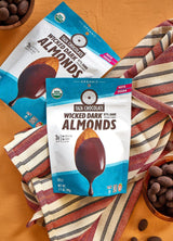 Taza Chocolate Organic Wicked Dark Chocolate Covered Almonds, 87% Dark Chocolate, 3.5 Ounce (12 Count), Vegan