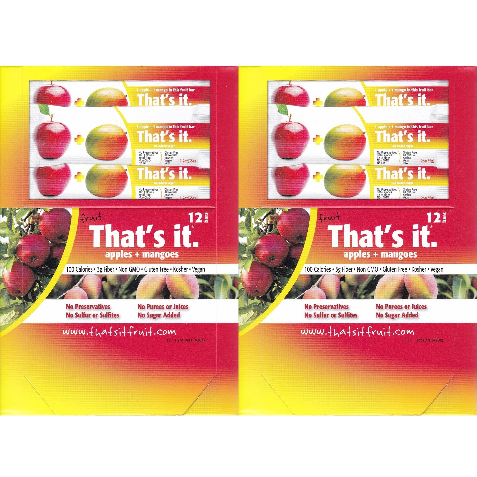 That's It Fruit Bars, Apple and Mango, Pack of 24 (2 Cases)