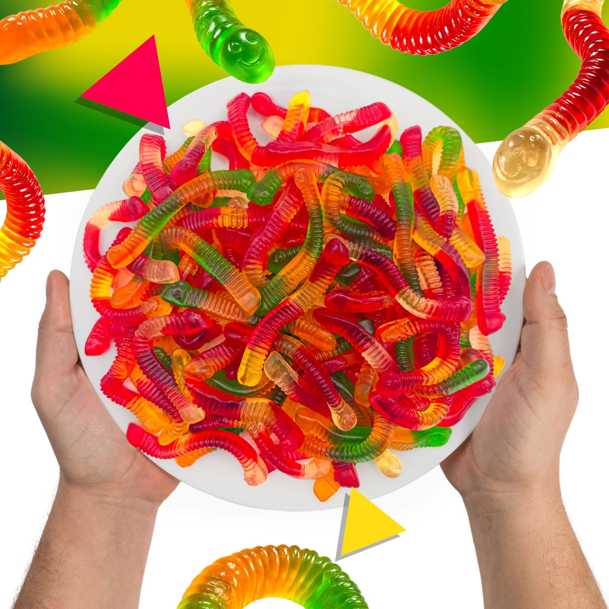 Gummy Worms Candy | 1 Pound Bag | Assorted Fruit Flavored | Fun Gummies with Chewy Texture | Gummi Worms for Parties, Snacking & Buffets | Strawberry