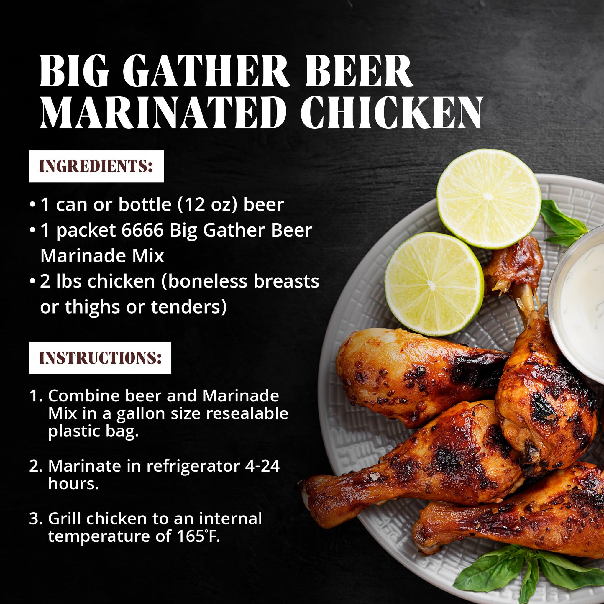 6666 Four Sixes Big Gather Beer Marinade Mix, 1.25 Ounce