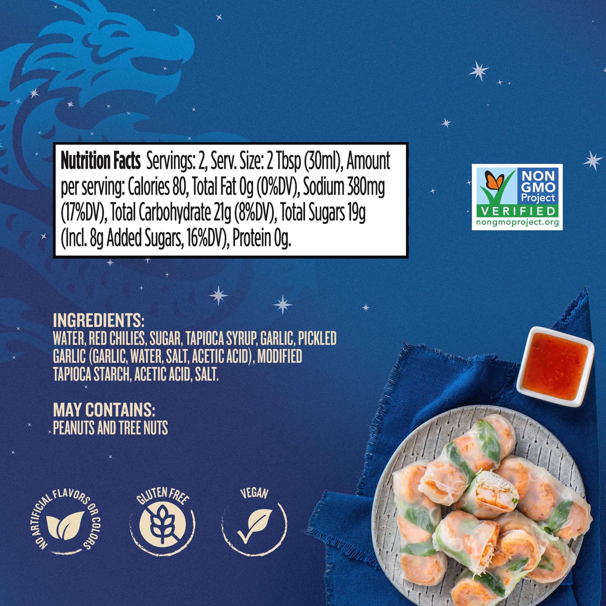 Blue Dragon Mini Thai Sweet Chili Sauce - 2oz (Pack of 8) - No Artificial Flavors Or Colors- Made with Red Chilies & Garlic - Vegan, Non-GMO Verified