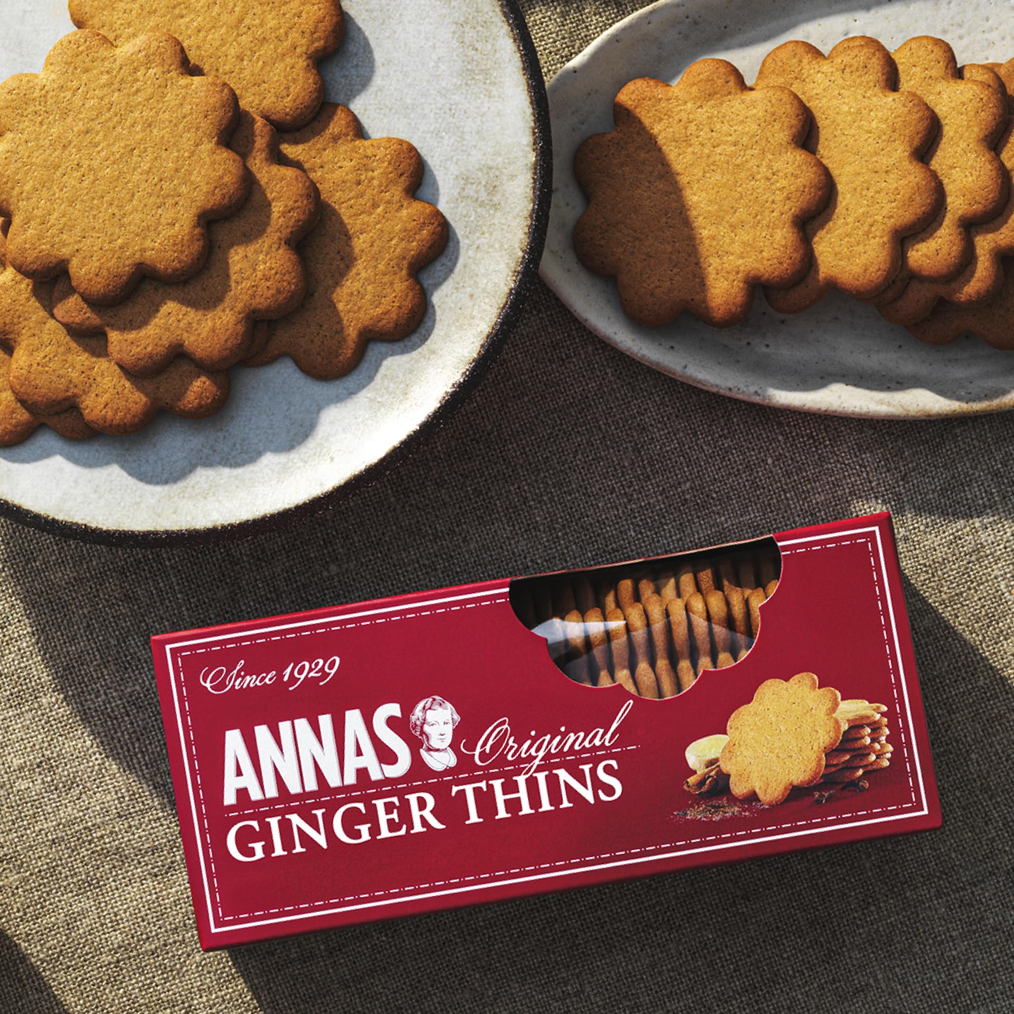 Annas Thins - Ginger Pepparkakor - 5.25 Ounce (Pack of 12) non GMO + Vegan