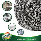 12 Pack Stainless Steel Scourers by Scrub It - Steel Wool Scrubber Pad Used for Dishes, Pots, Pans, and Ovens. Easy scouring for Tough Kitchen