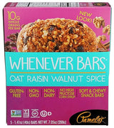 Pamela's Whenever Bars, Oat Raisin Walnut Spice, 5 ct