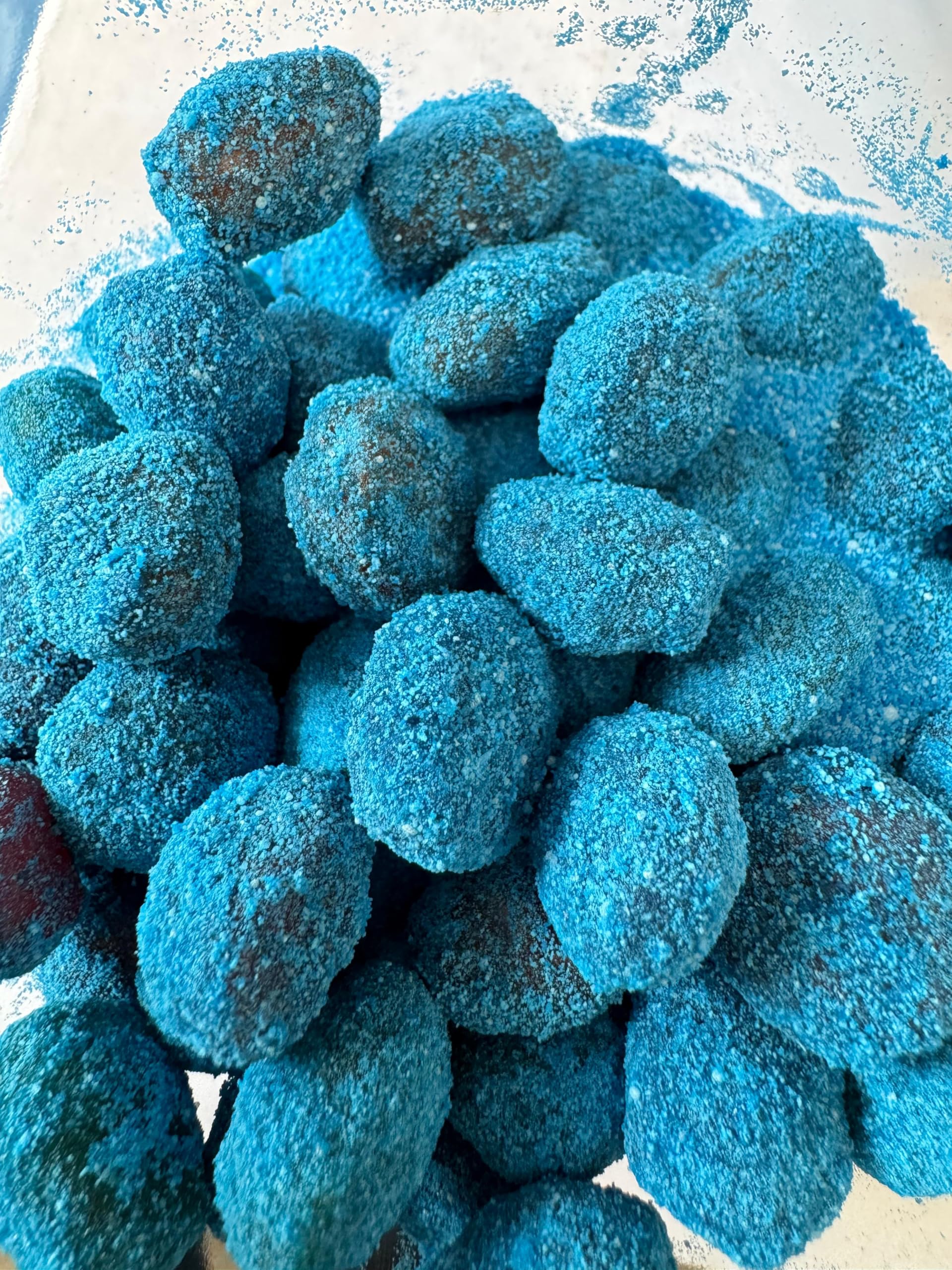 Sour Blue Raspberry Gushers, Viral Tiktok Candy Extremely Sour Gushers/Gummies (1 lb with Extra Sour Powder)