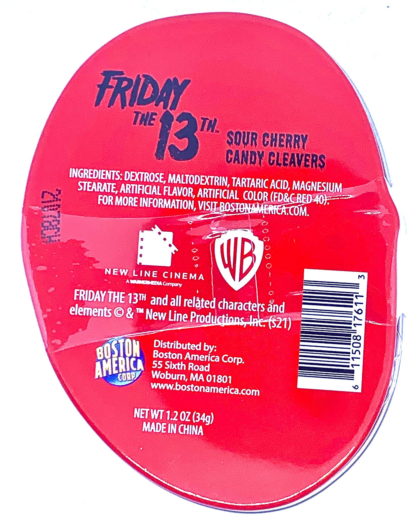 Friday The 13th Jason Mask Cleaver Cherry Sours Candy Tin