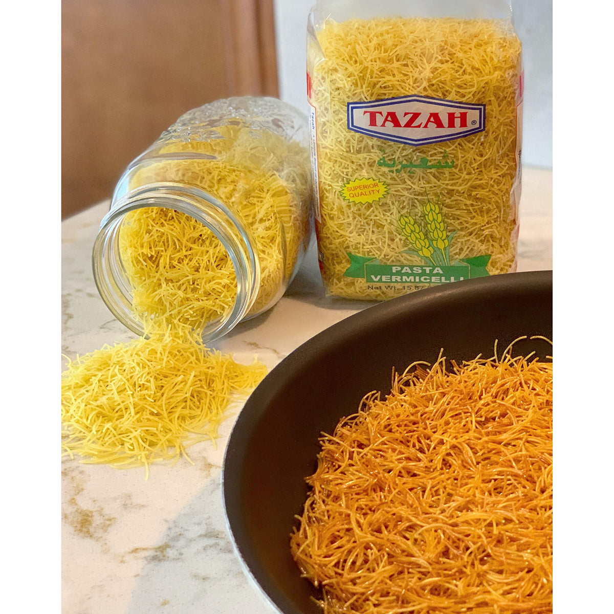 Tazah Vermicelli Pasta 15.87 Ounce ~ 450g Pack of 4