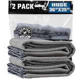 Chemical Guys Waffle Weave Gray Matter Microfiber Drying Towel 2 Pack, Huge Car Drying Towels for Faster Coverage on Paint, Glass, Wheels, and Trim