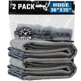 Chemical Guys Waffle Weave Gray Matter Microfiber Drying Towel 2 Pack, Huge Car Drying Towels for Faster Coverage on Paint, Glass, Wheels, and Trim