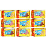 Keebler Sugar Wafers King Size 9 Count Variety Pack, 4.4oz Individual Wafer Cookies, Chocolate, Strawberry & Vanilla Wafers, The Hampton Candy Company