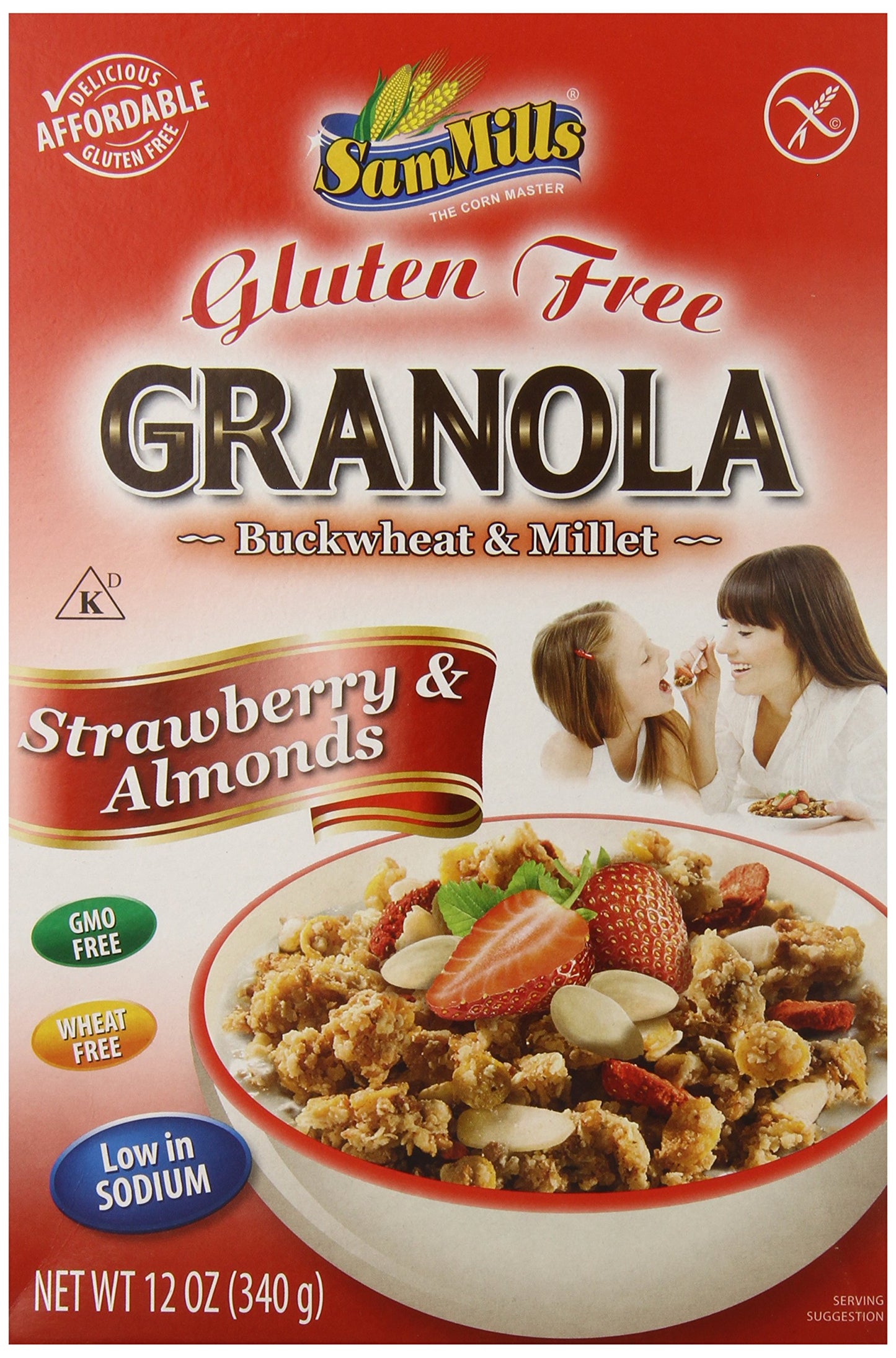 Sam Mills Gluten Free Strawberry and Almonds Granola, 12 Ounce