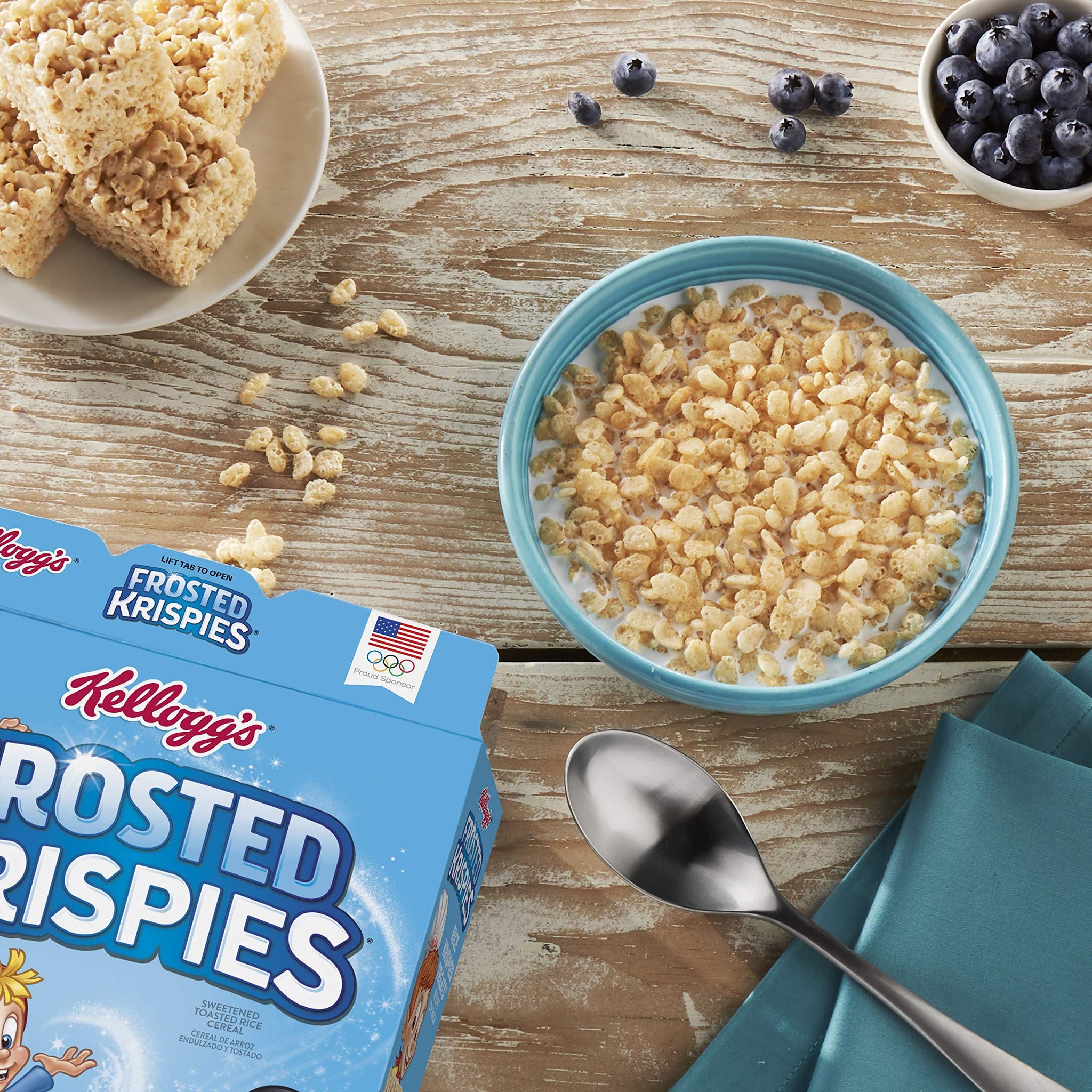 Rice Krispies Kellogg’s Fat-Free Frosted Krispies Breakfast Cereal, Toasted Rice Cereal, 13 Ounce, Pack of 16