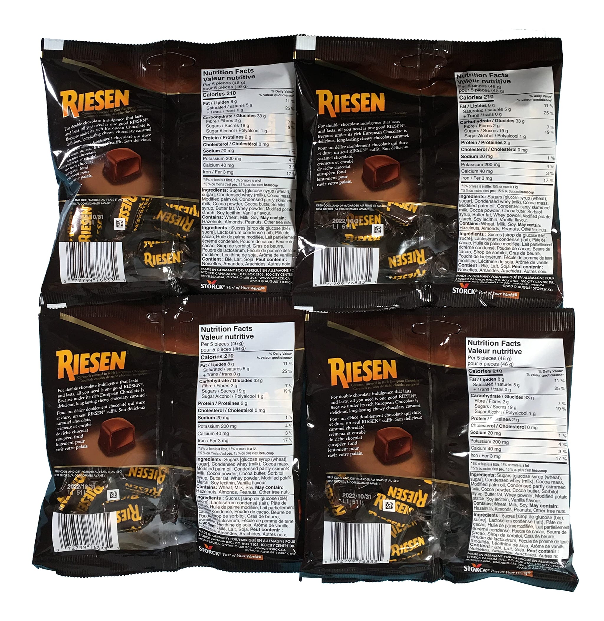 Riesen Chewy Caramels Candy, 135g/4.8 oz., Bag {Imported from Canada}