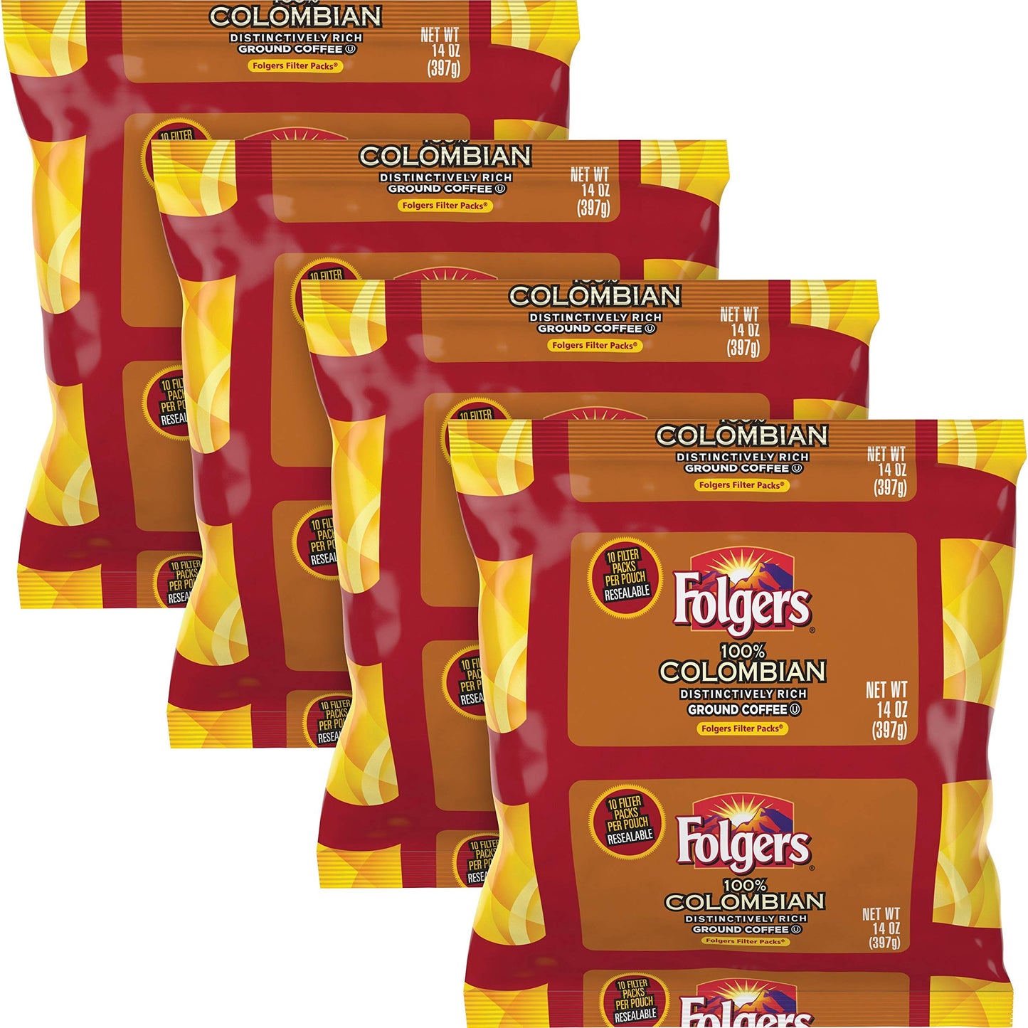 Folgers 100% Columbian Medium Roast Ground Coffee, 40-1.4 Ounce Filter Packs