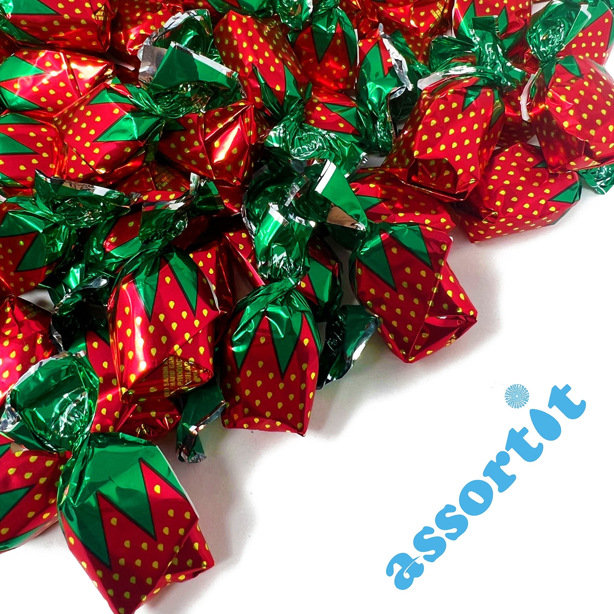 Bulk Bundle Strawberry Hard Candy Filled With Real Fruit Pulp 6 lbs Bon Bons Filled With Real Pulp American Old Fashioned Vintage Candy Individually
